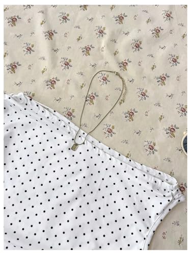 SOLY HUX Girl's Polka Dots T Shirt Off The Shoulder Cap Sleeve Ruched Tee Slim Fit Summer Crop Tops3