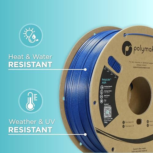 Image of Polymaker ASA Filament 1.75mm Galaxy Blue, 1kg ASA 3D Printing Filament, Heat & Weather Resistant - ASA 3D Printer Filament Perfect for Printing Outdoor Functional Parts