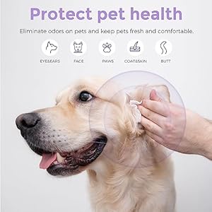 Dog Wipes, 100 Count Pet Grooming Wipes, Conditioning Shine Coat, Cleaning and Deodorizing, Pet Wipes for Dogs & Cats, for Sensitive Skin (Lavender)