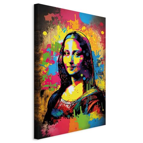 murando - Quadro Acustico Verticale Pop Art Monna Lisa 60x90 cm 1 Pezzo - su Tela Quadri Fonoassorbenti Decorativi Moderni - Protezione dai Rumori - Decorazione da Parete Soggiorno h-B-10050-b-a
