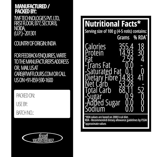 Image of TWF Stone ground Khapli Wheat Flour | 20 Kg | Clinically Certified Low GI of 39 | No Blending - 100% Khapli Atta | Diabetic-Friendly | High Fiber & Protein | Emmer Atta
