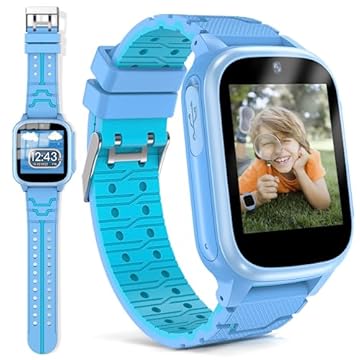 Relógio Inteligente Infantil para Meninas e Meninos – Smartwatch infantil com 15 Jogos, Rastreador de Hábitos, 2 Câmeras, 10 histórias, Meninos Meninas de 3 a 10 Anos (Azul)