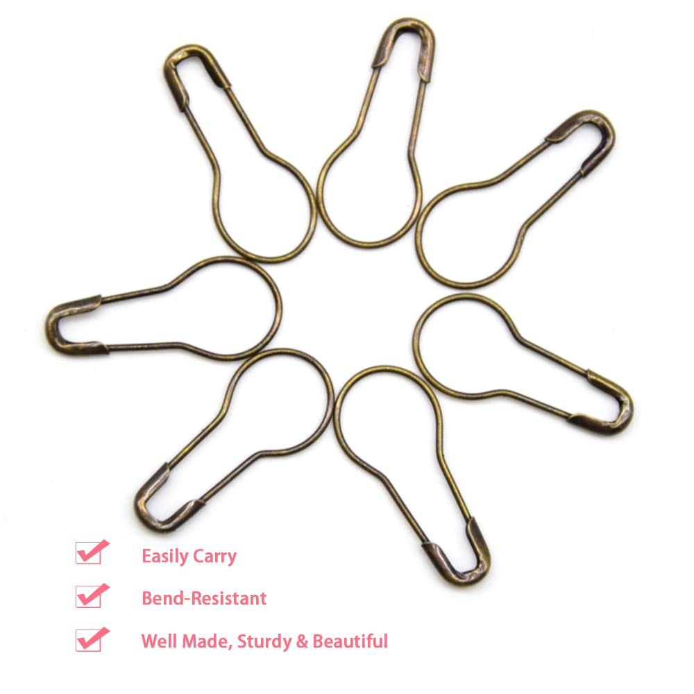 Hocansen Lot De 1000 Épingles à Nourrice En Métal 22 Mm Forme Poire - Bronze Pour Couture, Tricot Et Accessoires