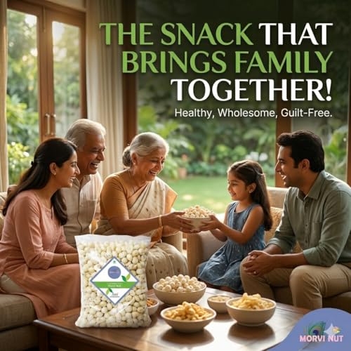 Image of MORVI NUT Premium Phool Makhana (500g) | Crunchy Fox Nuts /Lotus Seeds | High Protein & Fiber Rich Healthy Snack for Fasting