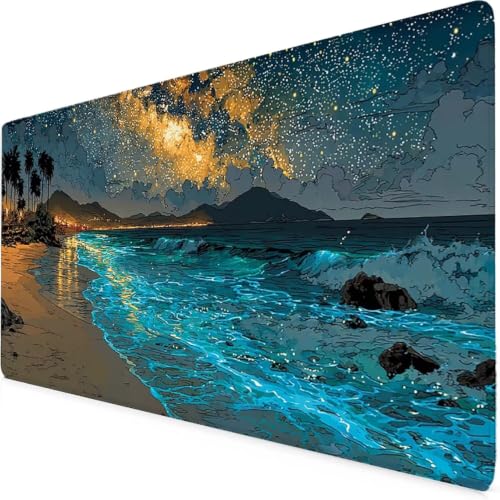 Tapis de souris bleu XXL mouse pad gaming mer caoutchouc antidérapant bureau