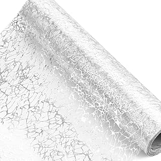 AIEX Silver Table Runner, Non-Woven Fabric Table Runner Roll 11 Inch x 49Ft Reusable Glitter Table Runner Party Supplies for Wedding Valentines Day Birthday Baby Shower Christmas