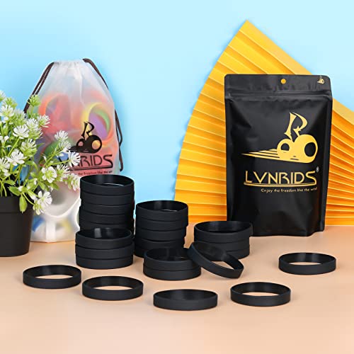 LVNRIDS 30 PCS Silicone Bracelets Wristbands for kid Sports Rubber Elastic Wristband Bracelet for School Activity Party Favors Decorations Black - Image 2