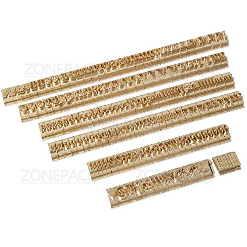 ZONEPACK Copper Brass Stamping Flexible Letters Numbers Alphabets Symbols Characters Molds CNC Engraving Molds for Hot Foil Stamping Machine DIY Gifts (184 PCS Times New Roman) - Thumbnail 4