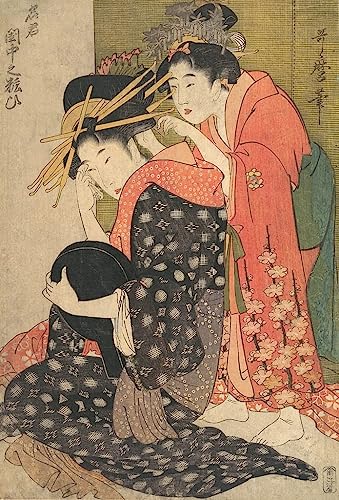 Tableaux graffiti art mural Kitagawa Utamaro pour salon 60x90cm