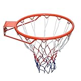 RIYIFER Basketballring, Basketball-Korb Outdoor Mit Netz - Basketball-Board Für Erwachsene Und Kinder Für Mehrere Gelegenheiten Offizielle Größe (45 Zentimeter)