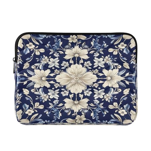 Funda para portátil floral azul 13-14 pulgadas miniatura 1