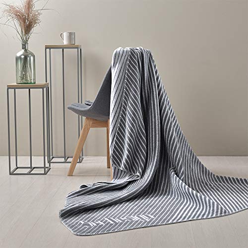 sei Design Manta | Colcha | Plaid Kassandra 150 x 200 cm. Extra Suave - Mano de Obra Elegante y con Estilo (Melange Silver/Grey)
