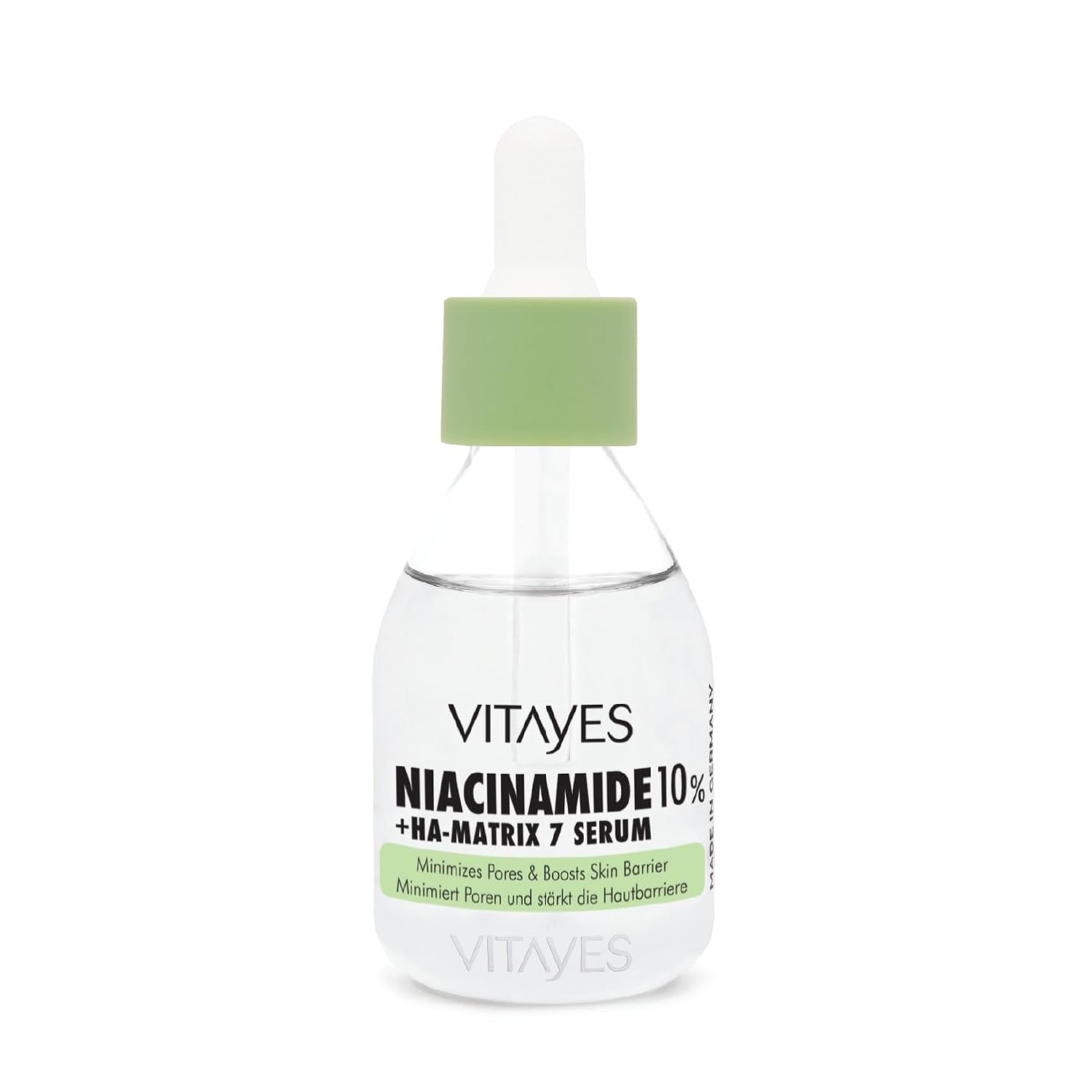 VITAYES b!right 10% Niacinamide Hyaluronic Acid Serum - Pore Refinement, Strengthening the Skin Barrier, Moisturizing, Anti Aging - for Radiant & Rejuvenated Skin - 1.01 Fl Oz