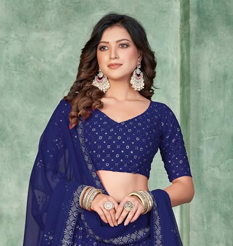 Traditional Georgette Lehenga Choli Indian ready to wear Flared with stitched blouse for Diwali/Navratri3