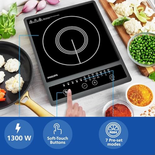 Philips HD4934/00 1300W Induction Cooktop With Triple MOV For 4Kw Surge Protection With Soft Touch Control | 7 Preset Menus | 3 Years Warranty On... - Image 3