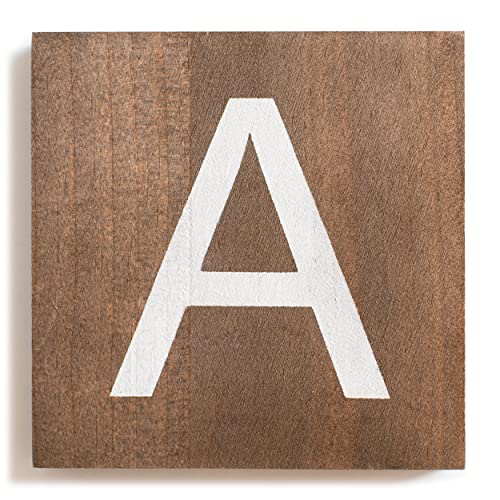 Stiles 3.5 Wooden Letter Tiles Alphabet Wall Decor Walnut Letter A