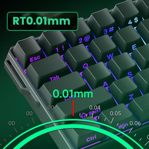 Image of MONSGEEK FUN60 Ultra Rapid Trigger Gaming Keyboard 8k SP Magnetic Switch HE Aluminum Wired Keyboard 60% Black Shine-Through, Glare Magnetic Switch