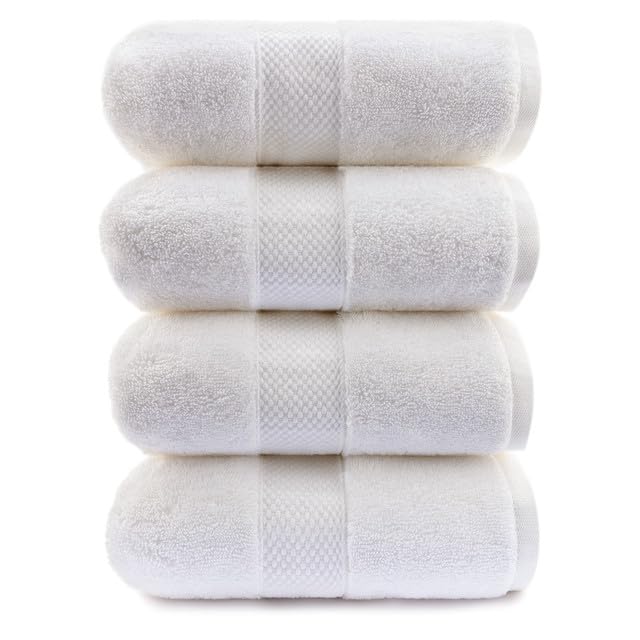 Maisonette Loft Egyptian Cotton Turkish Bath Towels Soft Absorbent Ideal Quick Dry Large Luxury Bath Towel Set for