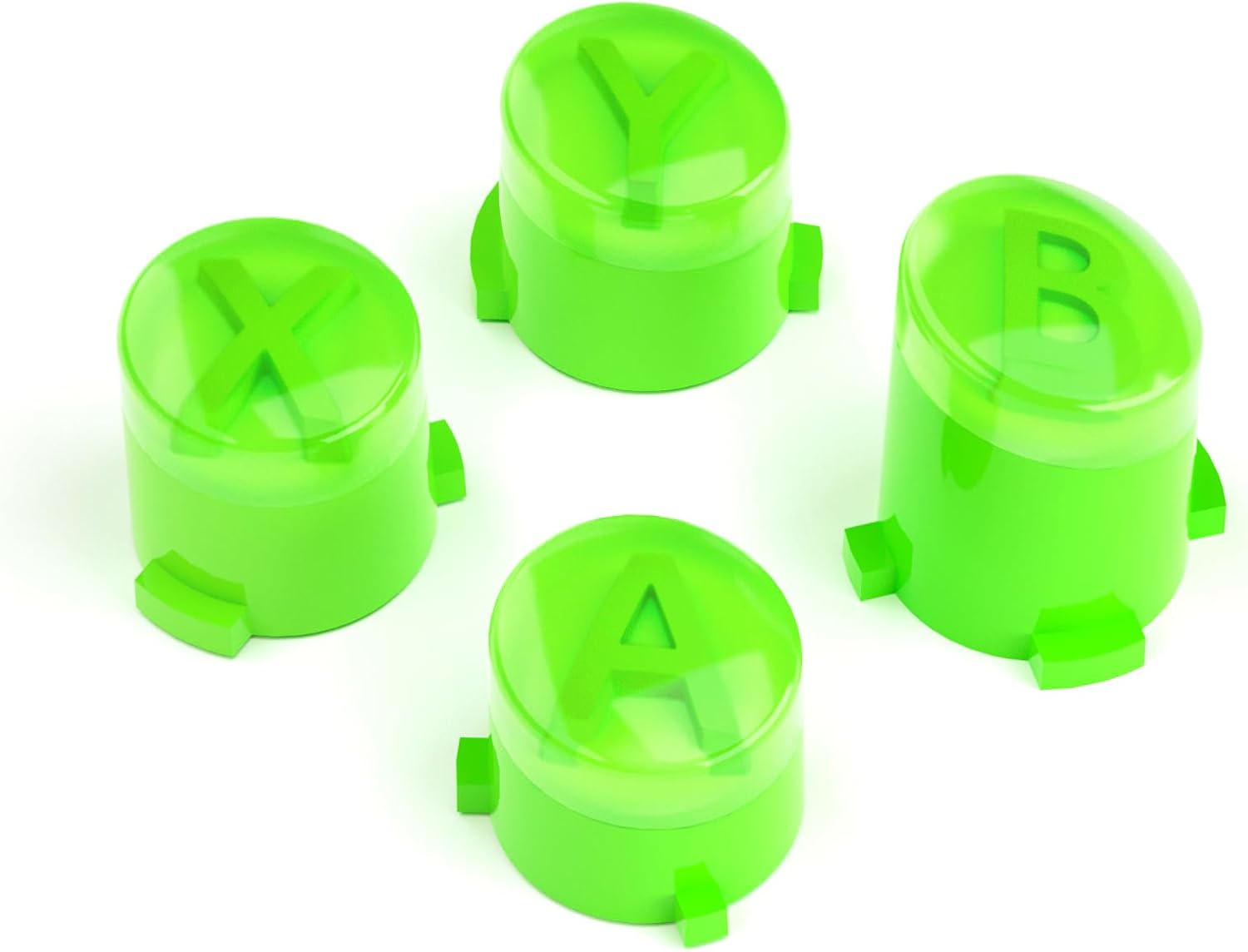 eXtremeRate ABXY Buttons for Xbox Core Wireless Controller, Two-Tone Carmine Green & Clear Classic Symbols Action Buttons Replacement Prats for Xbox One S/X, Elite Series 2 Core & 1 Controller - Image 4