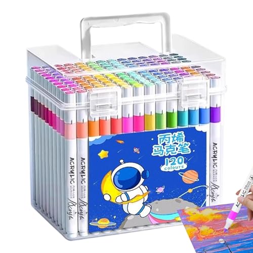 Marqueurs acryliques lot de 120 feutres séchage rapide pour dessin et scrapbooking