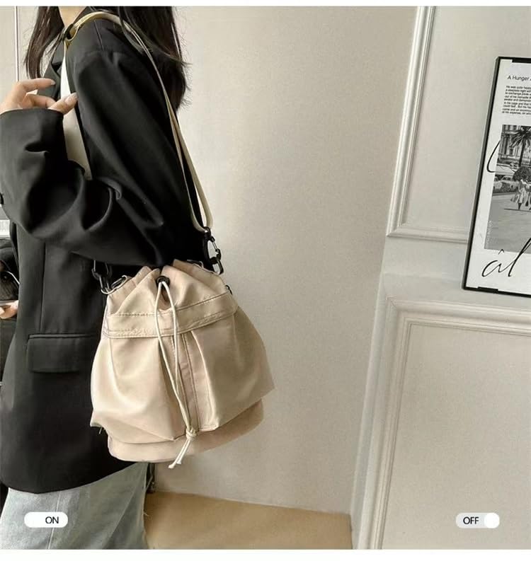 Bucket Shoulder Bags Drawstring Bucket Bag for Women Super Lightweight Nylon Crossbody Bag Tote Handbags for Travel Hiking2