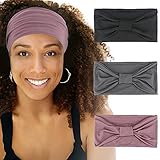 Wide Headbands for Women Large Black Headband Gym Yoga Sport African Running Hair Band - Set 003