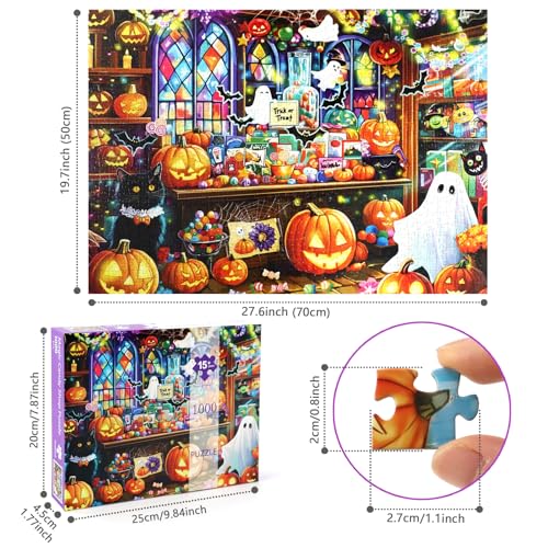 1000 Piece Halloween Jigsaw Puzzle for Adults, Ghost Candy Shop Theme - image 2