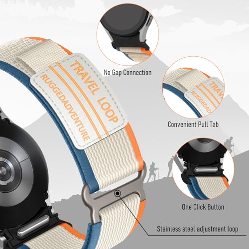 Image of Trail Loop for Samsung Galaxy Watch 7 /6 /5 /4 Strap 40mm 44mm /5 pro 45mm /6 Classic 43mm 47mm,No Gap One Click Rugged Sport Nylon Band for Samsung Watch 4 Classic Strap 46mm 42mm Men Women