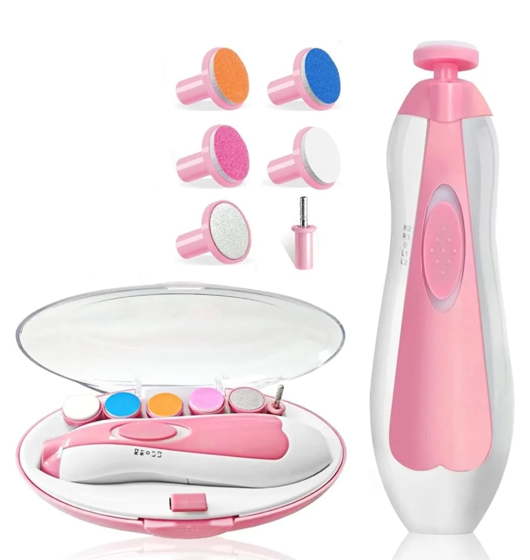Baby Nail Trimmer Electric Nail File Set with 5 Interchangeable Heads, Professional Manicure and Pedicure Kit, Multicolour-image-17