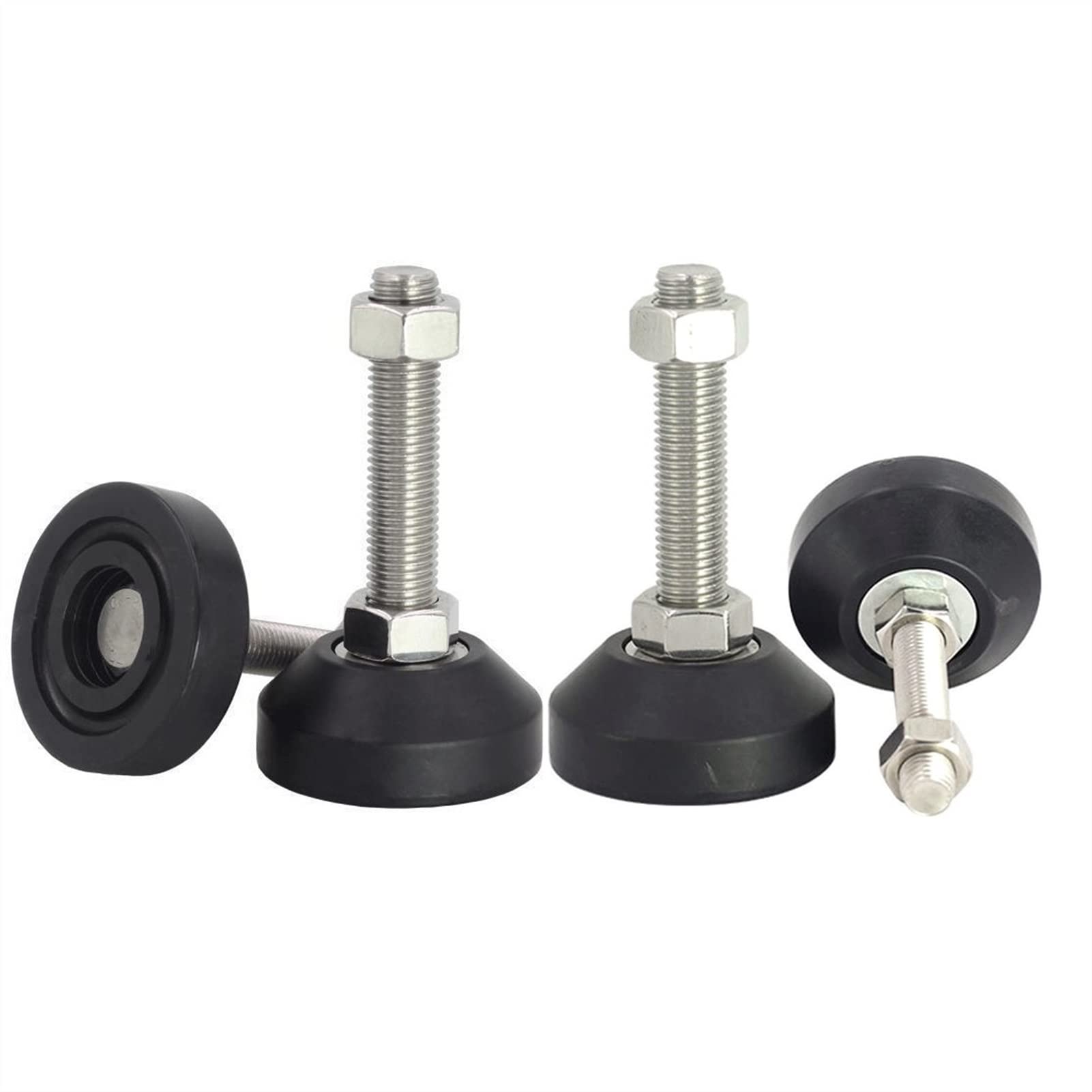 Robuste, verstellbare Möbel-Nivellierfüße, 4 Stück, Edelstahl, Nivellierschrauben für Tische, Regale, Schränke, Werkbank, D50 x M12 x 100, Größe inkl. Muttern