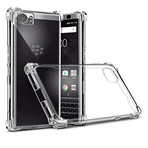 SkyTree BlackBerry Key 2, [Bumper] Exculsive Transparent with Anti Dust Plugs Shockproof Slim Back Cover Case for BlackBerry Key 2 - Bumper Transparent