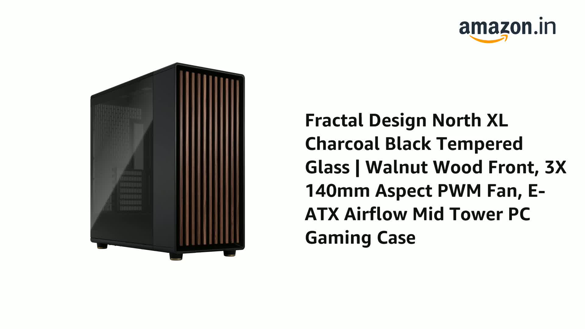 PCケース(自作PC用) Fractal Design North Black TG Dark Fractal Design North Charcoal Black Mid Tower PC Case– Dark