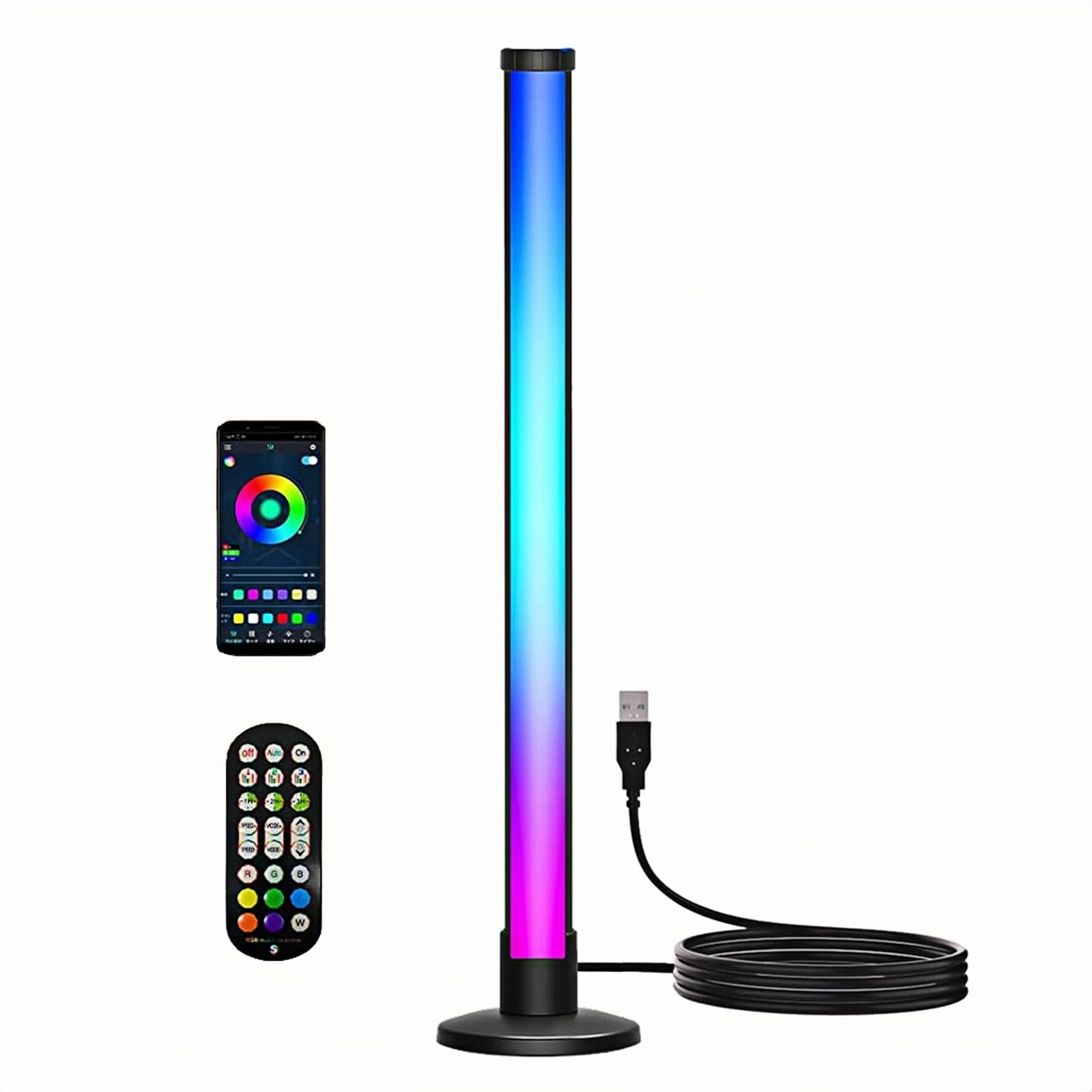 ThreeH RGB Light Bar LED Table Lamp for Gaming TV Backlight Ambient Lighting USB Powered with APP and Remote Control Colors Music Sync