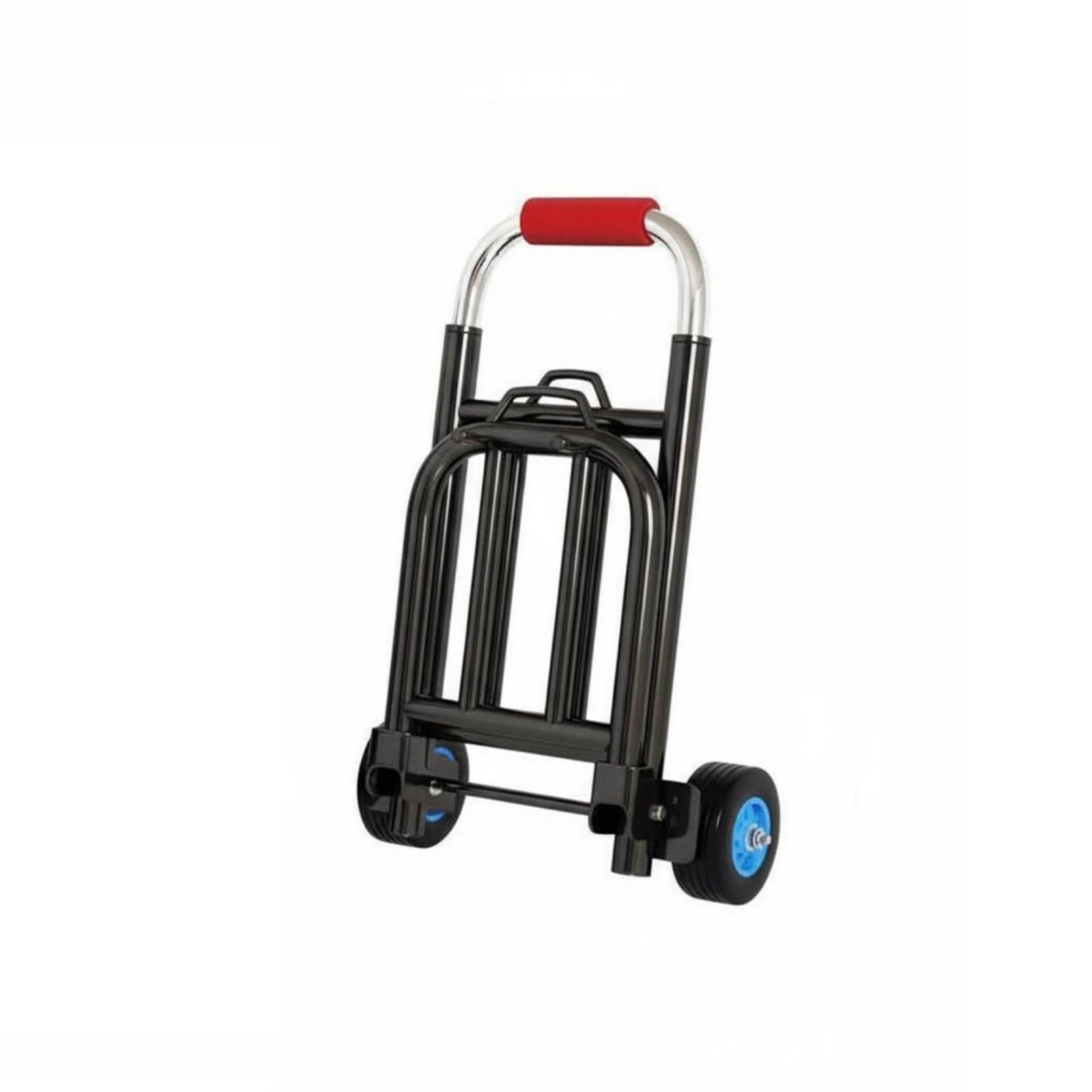 Sharplace Gepäckwagen Kompakter Handwagen Sackkarre Transportkarre Klappbar mit Strapazierfähigem Metallgestell Und Leichtgängigen Rädern für Treppenhäuser, 25MM, Deluxe Gummirad