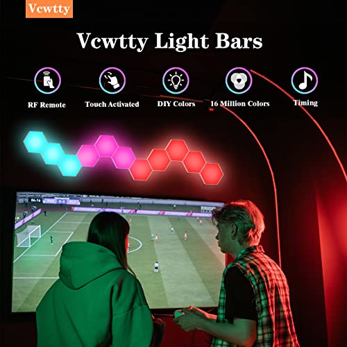 Image of YXQUA Hexagonal Wall Light Modular Touch Sensitive Lights Creative Geometry Assembly LED Hexagon Lights Suitable for Iving Room,Bedrooms,DIY Lovers, Gifts (10 Pack)