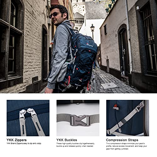 Mountaintop 40L Hiking Backpack With Rain Covers For Backpacking, Camping, Cycling And Traveling #TOP5