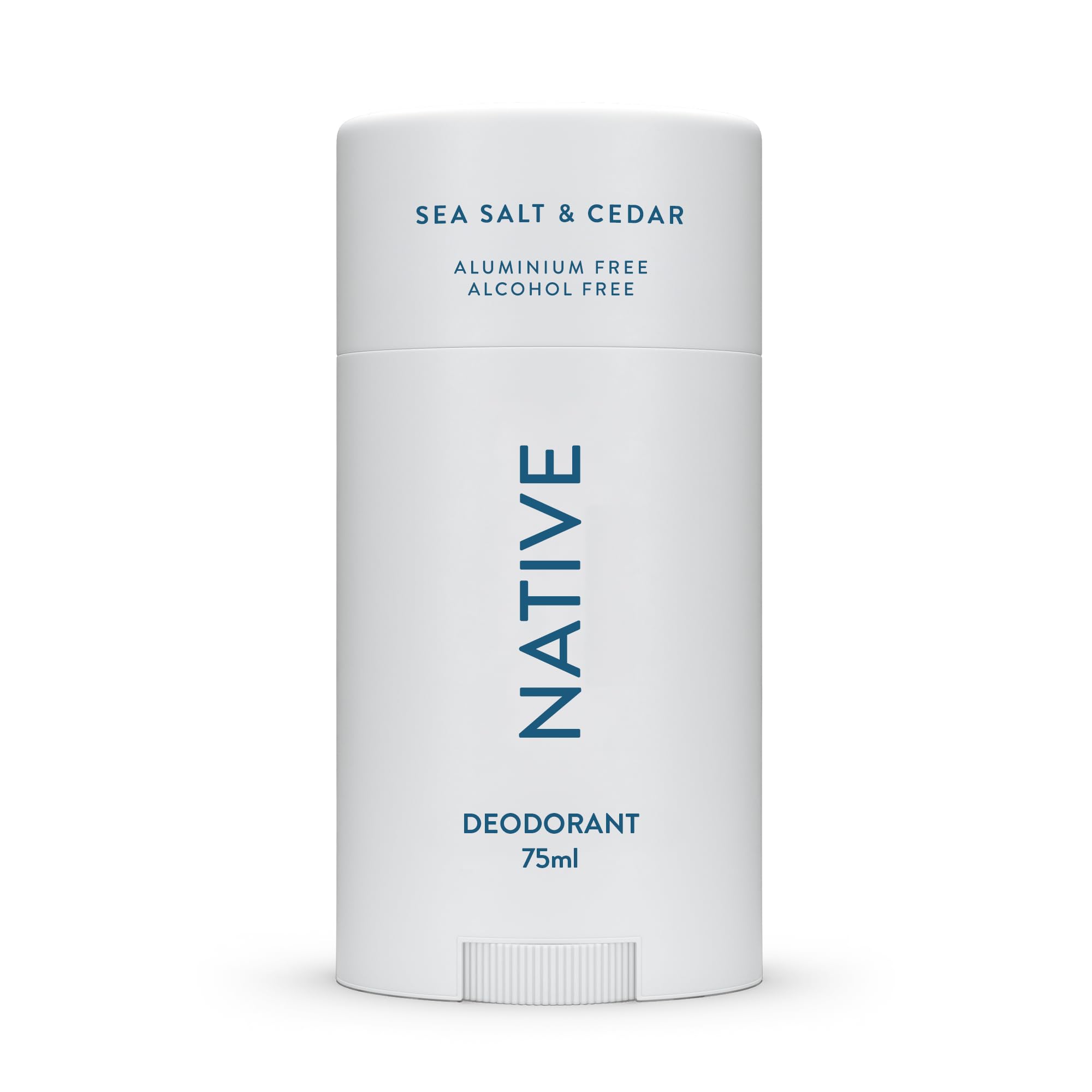 Deodorant Womens & Men - Alcohol & Aluminium Free - Salt & Cedar Scent - Naturally Derived with Shea Butter, Coconut Oil & Baking Soda - 72 Hour Odor Control (75ml)