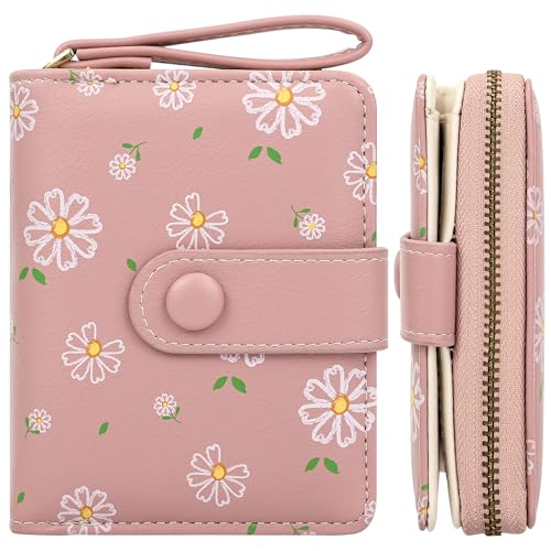 Image of Farcauo Womens Wallet Cute Small Wallets for Women Pink Women's Wallet Kawaii Flower Card Wallets for Women Ladies