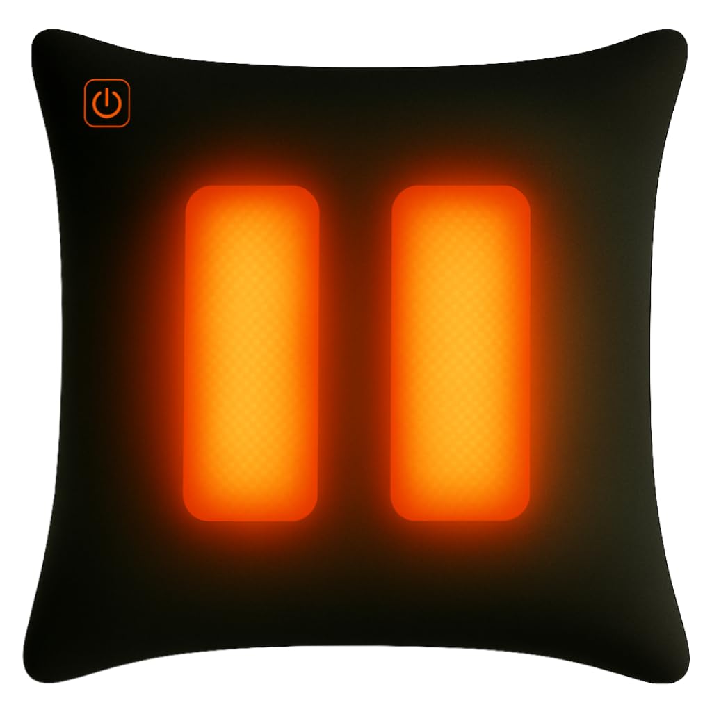 Cojín térmico incluido Warmpi® Powerbank - Velvet Cognac/Copper - La almohadilla decorativa calentada funciona de forma inalámbrica, pero también a través de una toma de corriente o USB