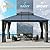 GARTOO 12'x14' Hardtop Gazebo, Outdoor Gazebo with Translucent Double Roof, Polycarbonate Top Metal Frame Garden Tent with Breathable Mesh & Privacy Curtains for Patio, Lawn, Garden, Backyard