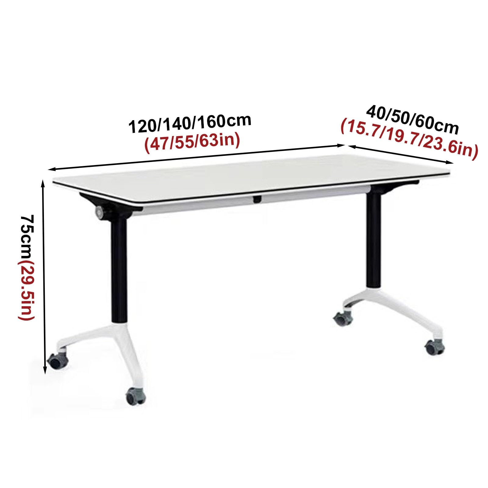 Mesa de conferencias plegable con ruedas, diseño modular de alta carga para reuniones de oficina y seminarios