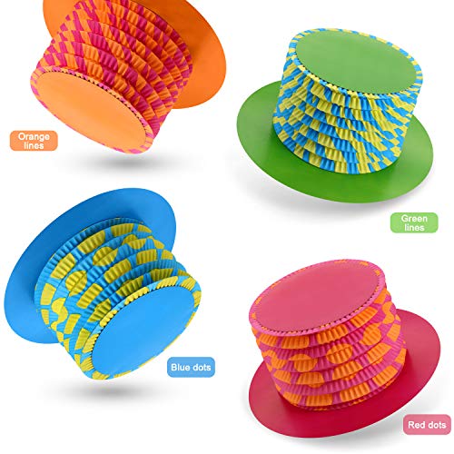 image for JOVITEC 8 Pcs 11.6 Inch Mad Hatter Tea Party Hats Decorations Cardboar