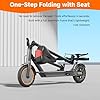 Electric Scooter with Seat, Folding E Scooter for Adults, 350W Motor, 8.5" Solid Tires, 19 MPH, 21 Mile Range, Lightweight Portable Teens Commuter Sit Down Escooter with APP, Dual Brake #5