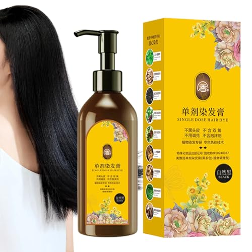 Coloración Capilar Natural | Tinte con Extracto Vegetal Sin Daño | Champú Crema Colorante Con Tonos Para Cobertura De Canas Pareja y Familia Para Mujeres