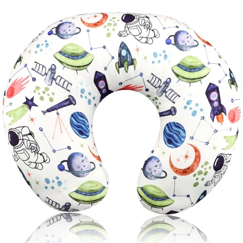 Image of TANOFAR Nursing Pillow Cover Boy, Stretchy Breast Feeding Pillow Covers, Soft & Skin-Friendly, Removable Nursing Support Pillow Slipcover, Space Shuttle