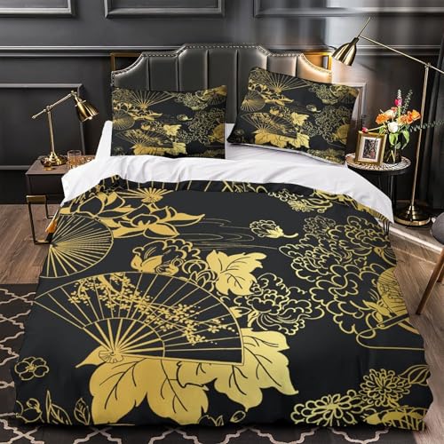 Parure de lit Noël doré housse de couette microfibre double 200x200 - 2