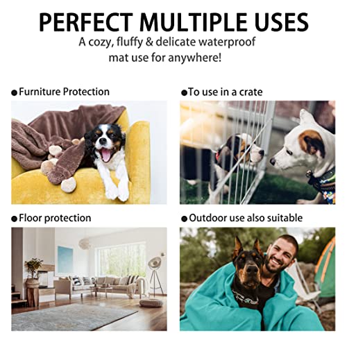 Kritter Planet wasserdichte Katze Hundematte, Faltbare Waschbare Haustier Outdoor Hundedecke für Reisen Camping Outdoor, Faltbare Haustiermatte mit Griffen, Kleine Mittlere Hundebettdecke 127 x 70CM