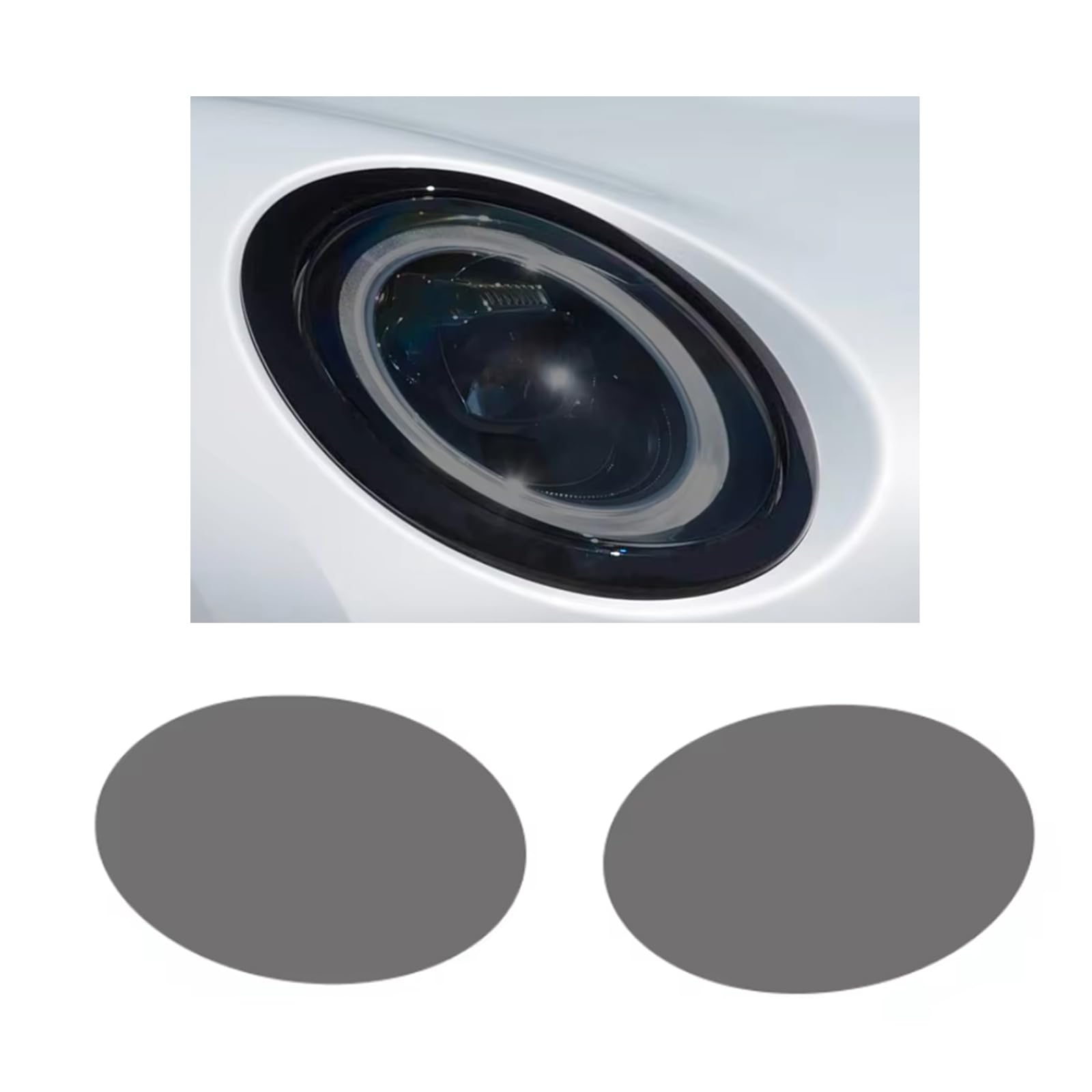 Headlight Film for MINI Cooper F55 Hardtop/F56 Hatchback/F57 Convertible 2014-2024, 1Set Transparent/Black Headlight TPU Film
