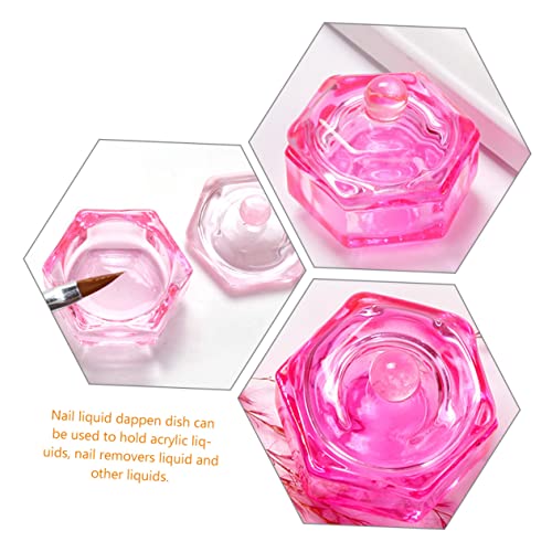 2 piezas de platillos de vidrio para monómero de uñas miniatura 7