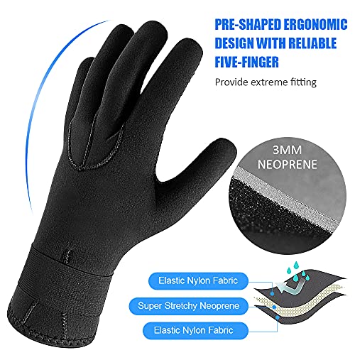 Luvas,KKcare Luvas de neoprene de neoprene 3MM luvas de mergulho quentes luvas de surf de inverno lu